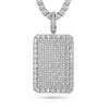 Sterling Silver Cubic Zirconia Necklace - 925 Silver CZ Set Dog Tag Pendant - by Hearts Forever Jewellers