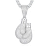 Sterling Silver Cubic Zirconia Necklace - 925 Silver CZ Set Pair Boxing Gloves Pendant - by Hearts Forever Jewellers