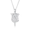 Sterling Silver Cubic Zirconia Necklace - 925 Silver CZ Set Tulip Pendant - by Hearts Forever Jewellers
