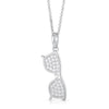 Sterling Silver Cubic Zirconia Necklace - 925 Silver CZ Set Sun Specs Pendant - by Hearts Forever Jewellers
