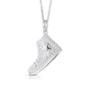 Sterling Silver Cubic Zirconia Necklace - 925 Silver CZ Set BasketBall Boot Pendant - by Hearts Forever Jewellers