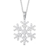 Sterling Silver Cubic Zirconia Necklace - 925 Silver CZ Set Snowflake Pendant - by Hearts Forever Jewellers