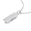 Sterling Silver Cubic Zirconia Necklace - 925 Silver CZ Set Skateboard Pendant - by Hearts Forever Jewellers