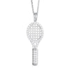 Sterling Silver Cubic Zirconia Necklace - 925 Silver CZ Set Racquet Pendant - by Hearts Forever Jewellers