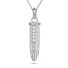 Sterling Silver Cubic Zirconia Necklace - 925 Silver CZ Set Empire Amulet Pendant - by Hearts Forever Jewellers