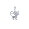 Sterling Silver Cubic Zirconia Necklace - 925 Silver CZ Set Cat Pendant - by Hearts Forever Jewellers