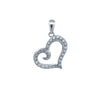 Sterling Silver Cubic Zirconia Necklace - 925 Silver CZ Set Heart Pendant - by Hearts Forever Jewellers