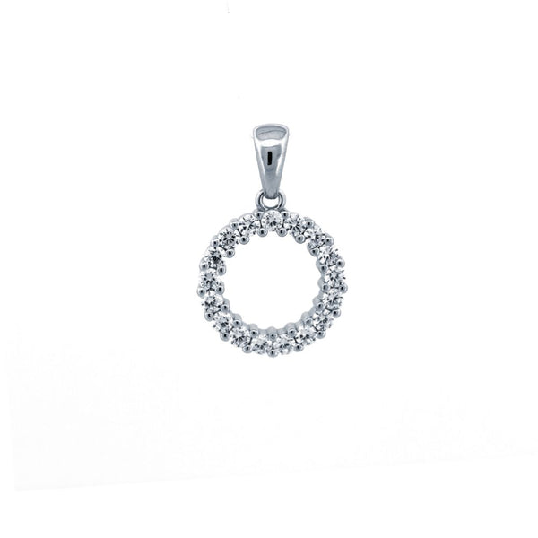 Sterling Silver Cubic Zirconia Necklace - 925 Silver CZ Set Circle of Life Pendant - by Hearts Forever Jewellers