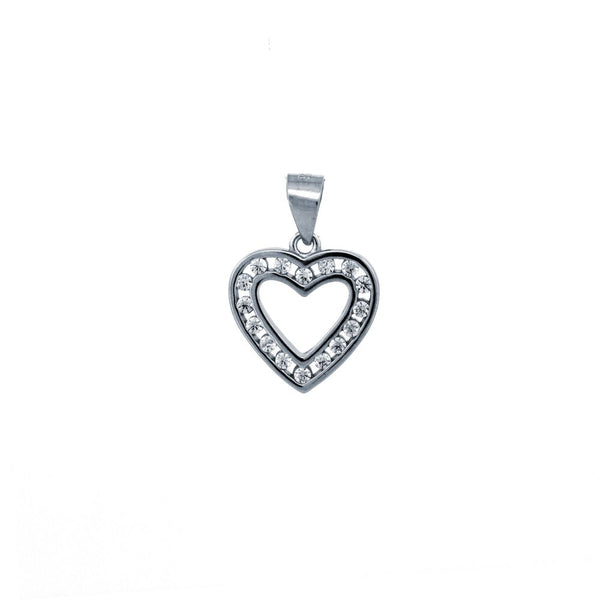 Sterling Silver Cubic Zirconia Necklace - 925 Silver CZ Set Heart Pendant - by Hearts Forever Jewellers
