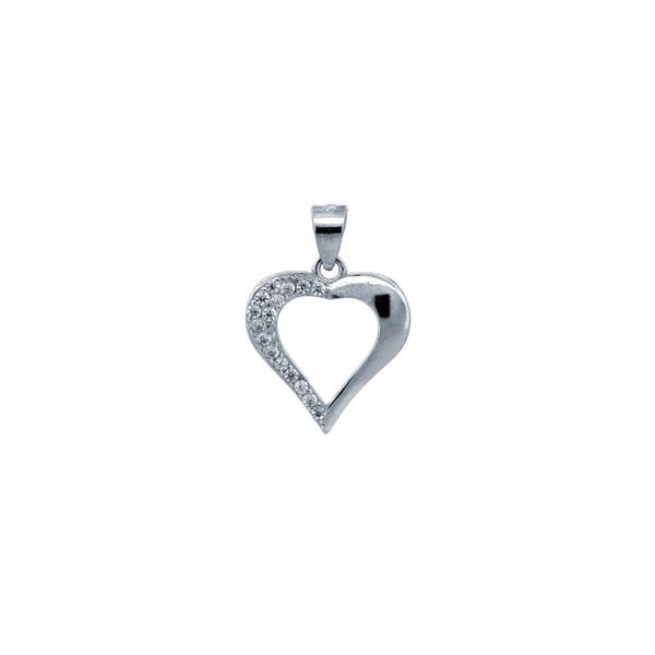Sterling Silver Cubic Zirconia Necklace - 925 Silver CZ Set Heart pendant - by Hearts Forever Jewellers