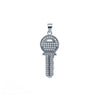 Sterling Silver Cubic Zirconia Necklace - 925 Silver CZ Set Key Pendant - by Hearts Forever Jewellers