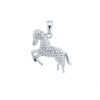 Sterling Silver Cubic Zirconia Necklace - 925 Silver CZ Set Prancing Horse Pendant - by Hearts Forever Jewellers