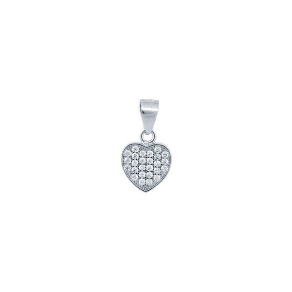 Sterling Silver Cubic Zirconia Necklace - 925 Silver CZ Set Heart Pendant - by Hearts Forever Jewellers