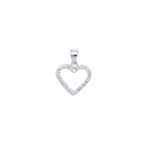 Sterling Silver Cubic Zirconia Necklace - 925 Silver CZ Set Heart Pendant - by Hearts Forever Jewellers