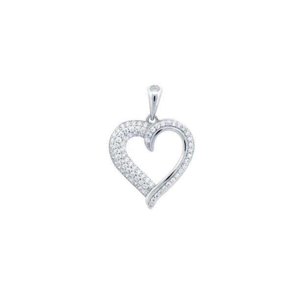 Sterling Silver Cubic Zirconia Necklace - 925 Silver CZ Set Heart Pendant - by Hearts Forever Jewellers