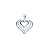 Sterling Silver Cubic Zirconia Necklace - 925 Silver CZ Set Heart Pendant - by Hearts Forever Jewellers