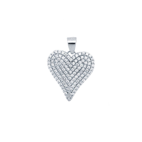Sterling Silver Cubic Zirconia Necklace - 925 Silver CZ Set Heart Pendant - by Hearts Forever Jewellers