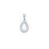 Sterling Silver Cubic Zirconia Necklace - 925 Silver CZ Set Tear Drop Pendant - by Hearts Forever Jewellers