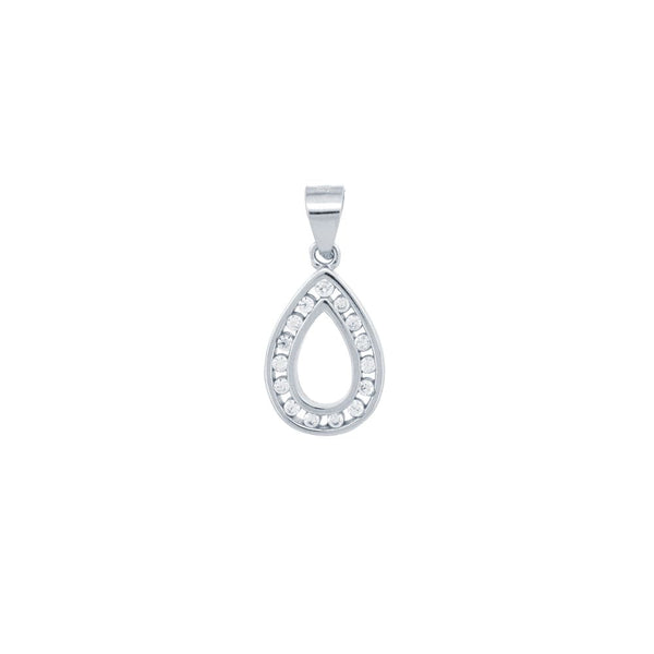 Sterling Silver Cubic Zirconia Necklace - 925 Silver CZ Set Tear Drop Pendant - by Hearts Forever Jewellers