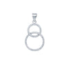 Sterling Silver Cubic Zirconia Necklace - 925 Silver CZ Set Double Circle Pendant - by Hearts Forever Jewellers