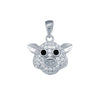 Sterling Silver Cubic Zirconia Necklace - 925 Silver CZ Set Piggy Pendant - by Hearts Forever Jewellers