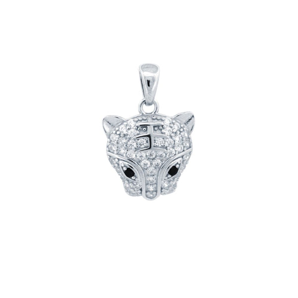 Sterling Silver Cubic Zirconia Necklace - 925 Silver CZ Set Tiger Pendant - by Hearts Forever Jewellers