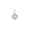 Sterling Silver Necklace - 925 Silver Rhodium Single Clover Pendant Black Onyx Colour - by Hearts Forever Jewellers