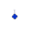 Sterling Silver Necklace - 925 Silver Rhodium Single Clover Pendant Black Onyx Colour - by Hearts Forever Jewellers