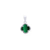 Sterling Silver Necklace - 925 Silver Rhodium Single Clover Pendant Black Onyx Colour - by Hearts Forever Jewellers