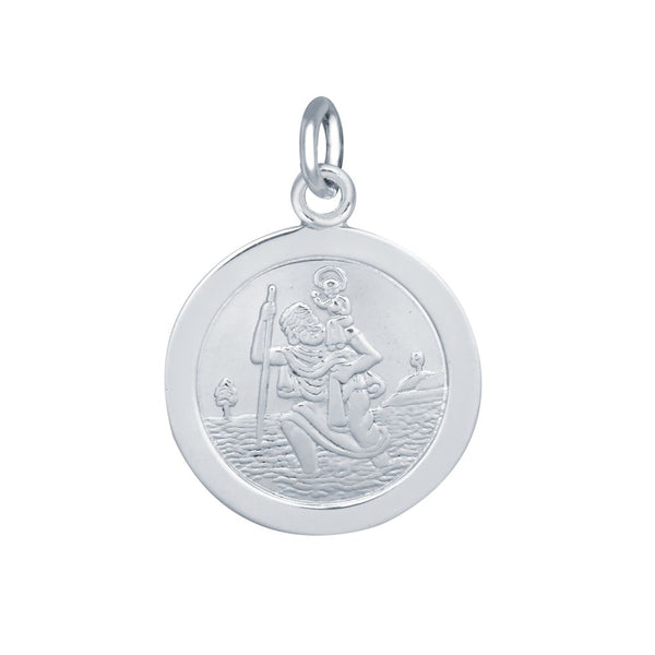 Sterling Silver Necklace - 925 Silver St Christopher Medal 16mm - by Hearts Forever Jewellers