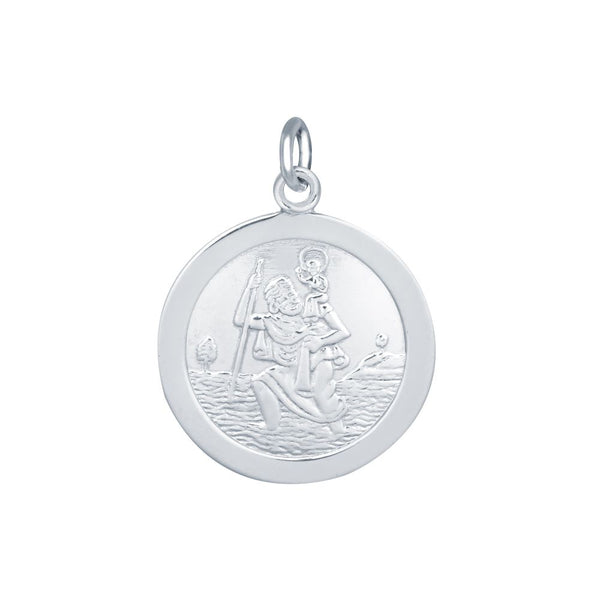 Sterling Silver Necklace - 925 Silver St Christopher Medal 19mm - by Hearts Forever Jewellers