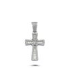 Sterling Silver Cubic Zirconia Necklace - 925 Silver CZ Brilliant and Baguette Cut Cross - by Hearts Forever Jewellers
