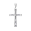 Sterling Silver Cubic Zirconia Necklace - 925 Silver Large CZ Brilliant and Baguette Cut Cross - by Hearts Forever Jewellers