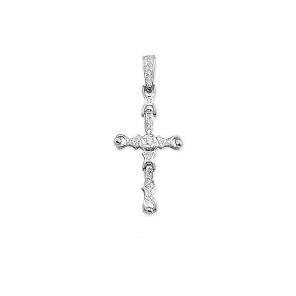 Sterling Silver Cubic Zirconia Necklace - 925 Silver Large CZ Brilliant Cut Cross - by Hearts Forever Jewellers