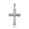 Sterling Silver Cubic Zirconia Necklace - 925 Silver Large CZ Brilliant Cut Crucifix - by Hearts Forever Jewellers