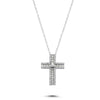 Sterling Silver Cubic Zirconia Necklace - 925 Silver Small CZ Brilliant and Baguette Cut Cross - by Hearts Forever Jewellers