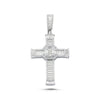 Sterling Silver Cubic Zirconia Necklace - 925 Silver Large CZ Brilliant and Baguette Cut Cross - by Hearts Forever Jewellers