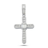 Sterling Silver Cubic Zirconia Necklace - 925 Silver Large CZ Brilliant and Baguette Cut Cross - by Hearts Forever Jewellers