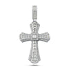 Sterling Silver Cubic Zirconia Necklace - 925 Silver Large CZ Brilliant and Baguette Cut Cross - by Hearts Forever Jewellers