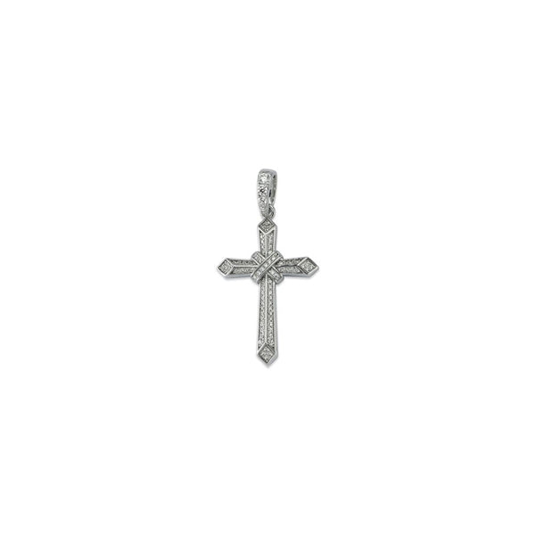 Sterling Silver Cubic Zirconia Necklace - 925 Silver Large CZ Brilliant Cut Cross - by Hearts Forever Jewellers