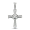 Sterling Silver Cubic Zirconia Necklace - 925 Silver Large CZ Brilliant and Baguette Cut Cross - by Hearts Forever Jewellers