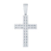 Sterling Silver Cubic Zirconia Necklace - 925 Silver Baguette CZ Set Cross - by Hearts Forever Jewellers