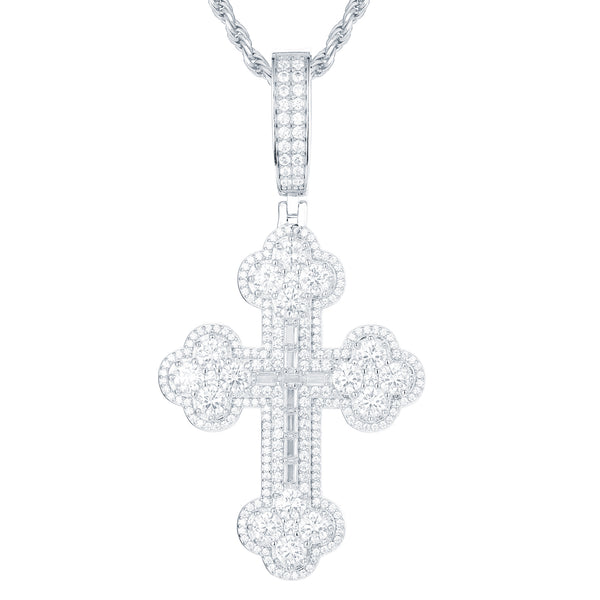Sterling Silver Cubic Zirconia Necklace - 925 Silver CZ Set Cross - by Hearts Forever Jewellers