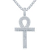 Sterling Silver Cubic Zirconia Necklace - 925 Silver Anc Style Baguette CZ Set Cross - by Hearts Forever Jewellers