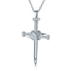 Sterling Silver Necklace - 925 Silver Nail Cross - by Hearts Forever Jewellers