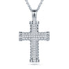 Sterling Silver Cubic Zirconia Necklace - 925 Silver CZ Set Cross - by Hearts Forever Jewellers