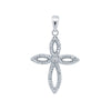 Sterling Silver Cubic Zirconia Necklace - 925 Silver CZ Set Cross - by Hearts Forever Jewellers