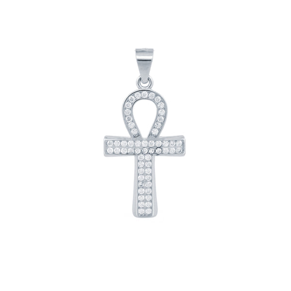 Sterling Silver Cubic Zirconia Necklace - 925 Silver CZ Set Anc Style Cross - by Hearts Forever Jewellers