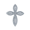 Sterling Silver Cubic Zirconia Necklace - 925 Silver Rhodium Plated CZ Set Cross - by Hearts Forever Jewellers
