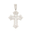 Sterling Silver Cubic Zirconia Necklace - 925 Silver Rhodium Plated CZ Set Cross - by Hearts Forever Jewellers